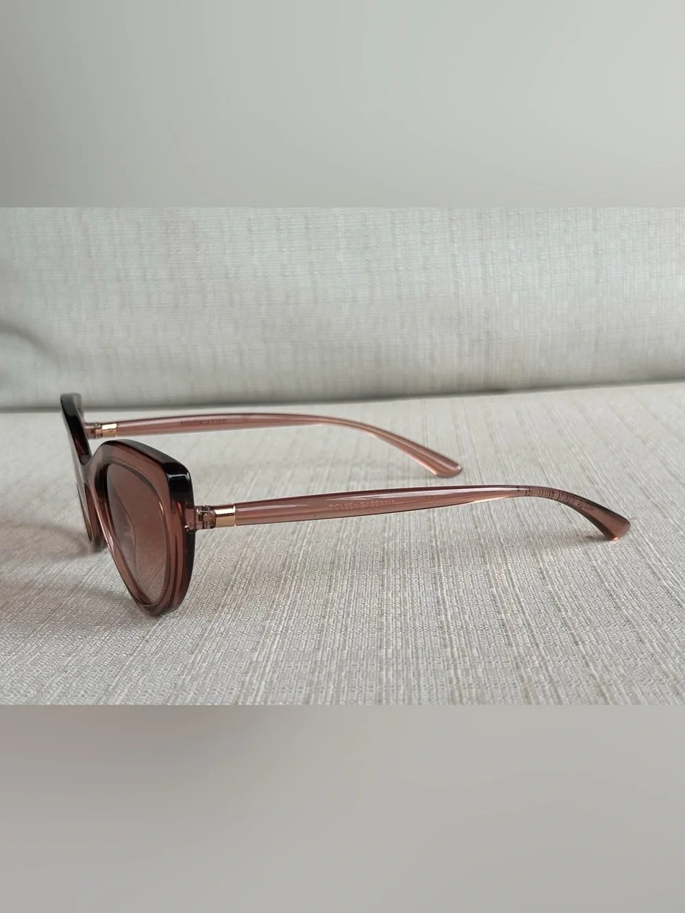 NWOT Dolce & Gabbana Brown Transparent Cat-Eye Sunglasses
